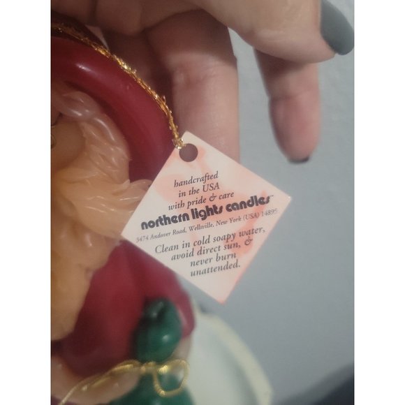 Vintage Northern Lights Santa Candle - Picture 3 of 9